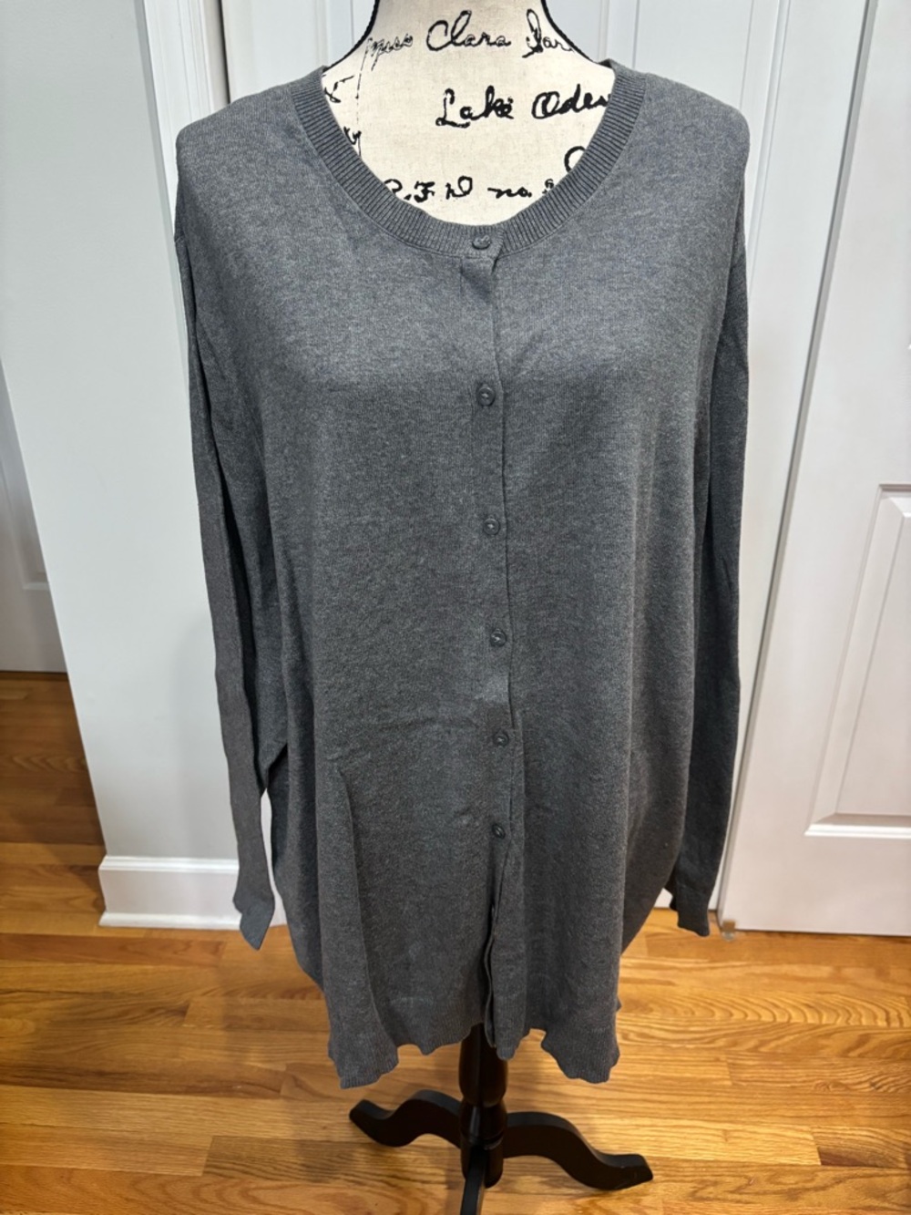 Croft & Barrow Gray Button-Front Cardigan 4X NWT
